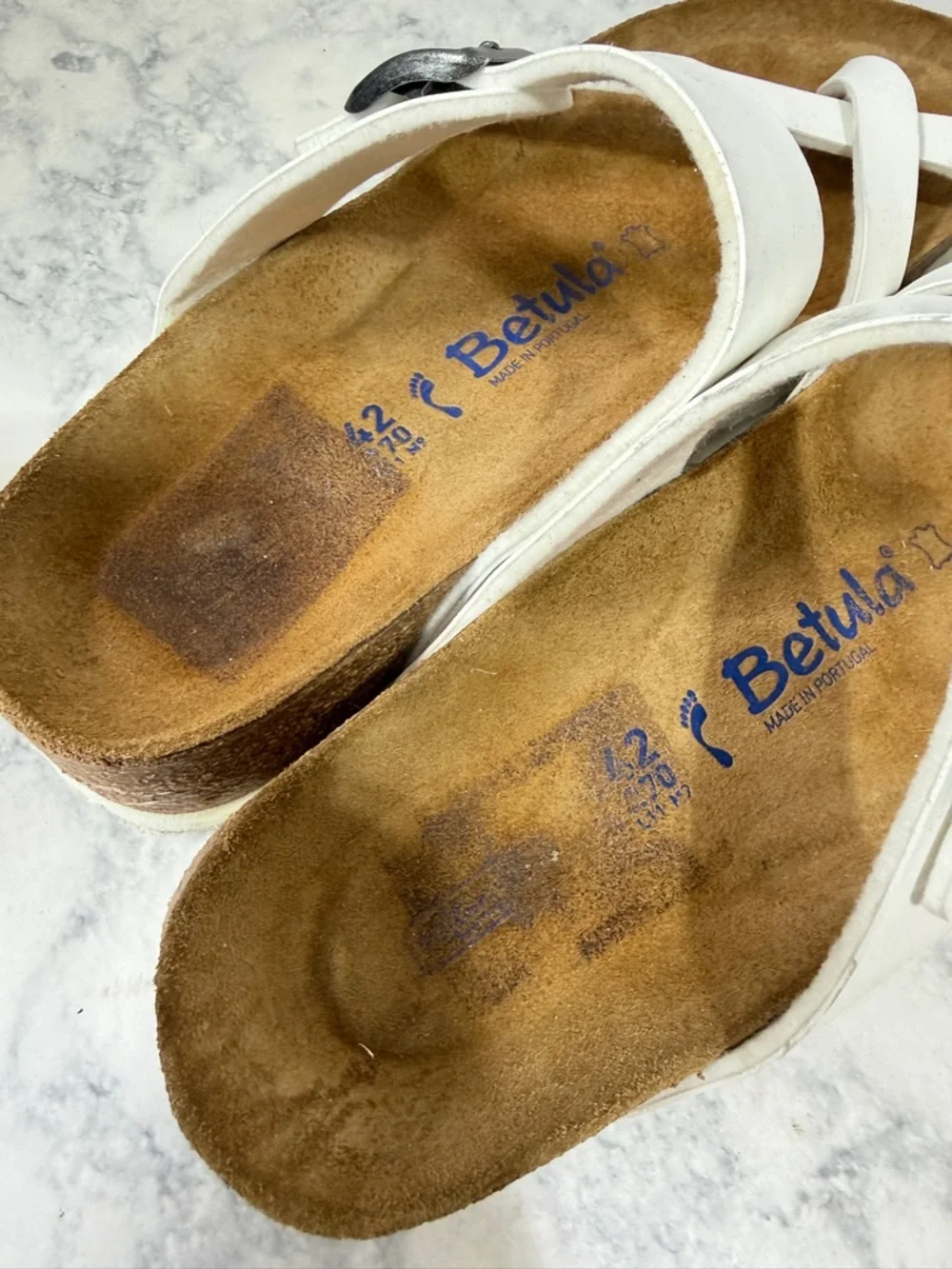 Birkenstock Betula Mia Soft White Narrow leather sandals women’s 11 men’s 9 - Picture 5 of 12